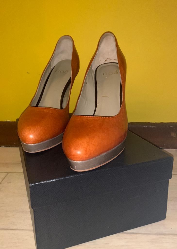 Noë cognac pumps  maat 41 in doos, Escarpins, Noë, Comme neuf, Enlèvement