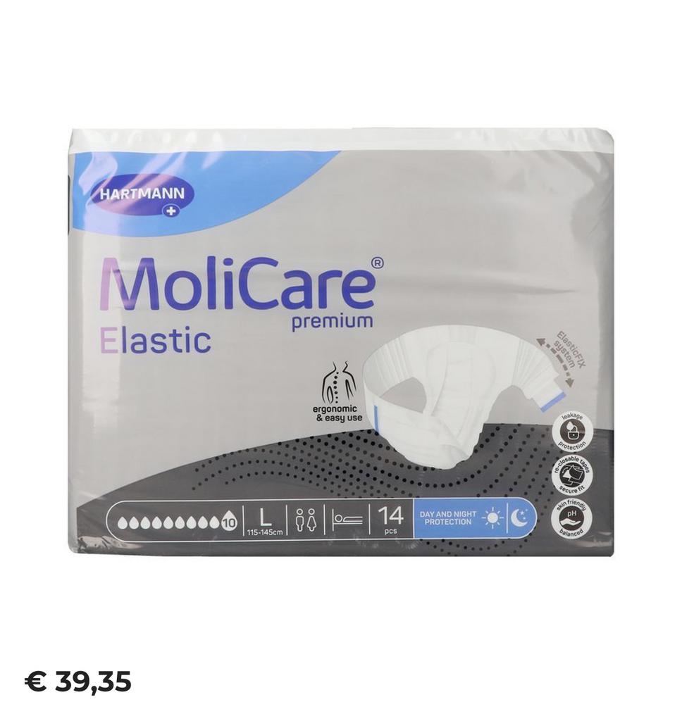 4 paquets de langes Molicare Elastic premium, Divers, Matériel Infirmier, Enlèvement ou Envoi, Comme neuf