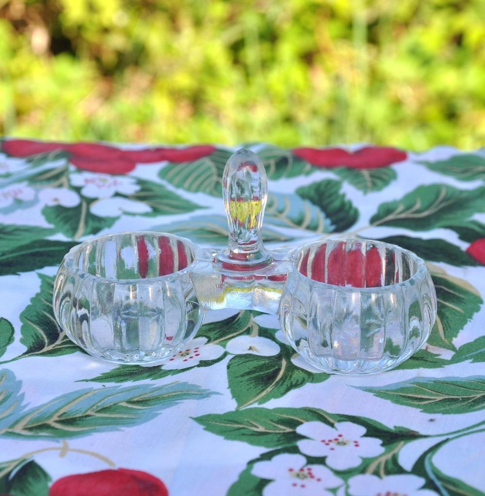 saleron en verre demi boule striée, Antiquités & Art, Enlèvement ou Envoi