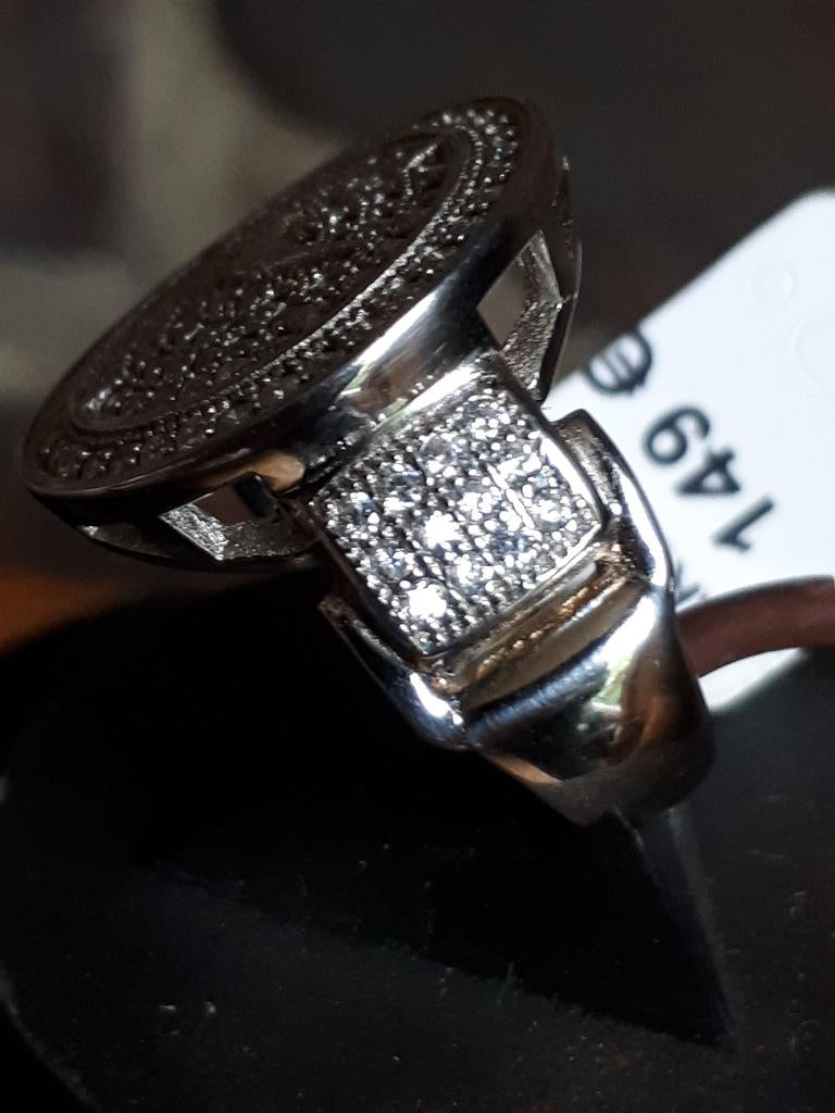 925 zilveren ring in de vorm van een horloge, Handtassen en Accessoires, Ringen, Verzenden, Nieuw, 17 tot 18, Dame