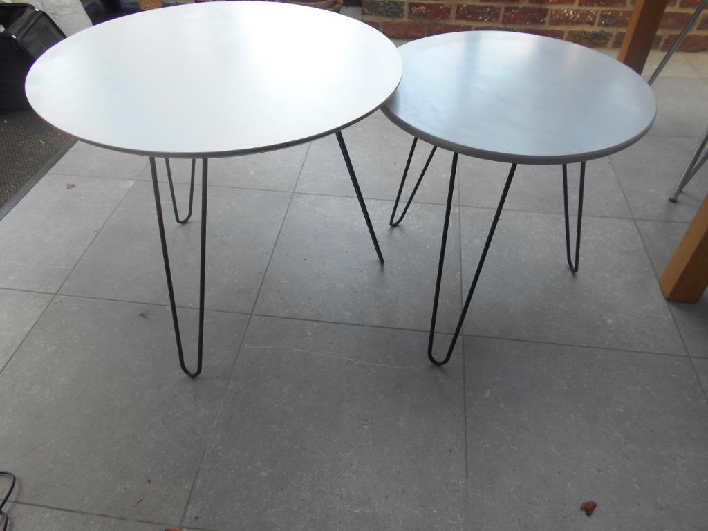 2 petites tables de salon MAISONS DU MONDE  60 et 47 cm de d, Enlèvement, Utilisé, Rond, Moins de 50 cm