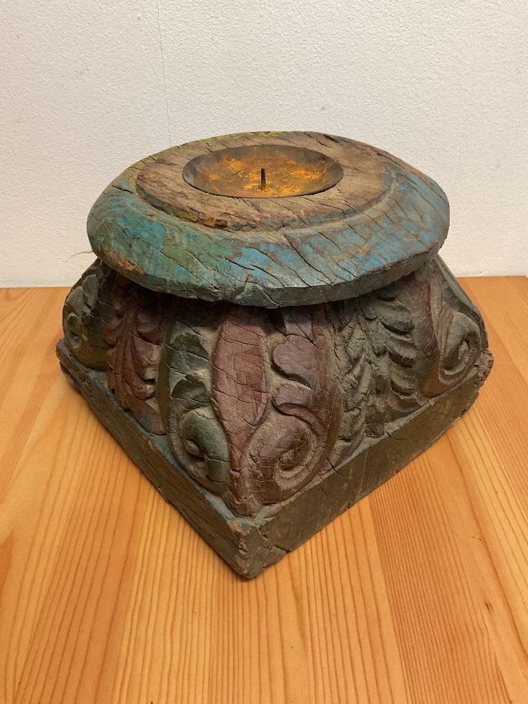 Antieke Column/zuil Kandelaar, Antiek en Kunst, Curiosa en Brocante, Ophalen of Verzenden