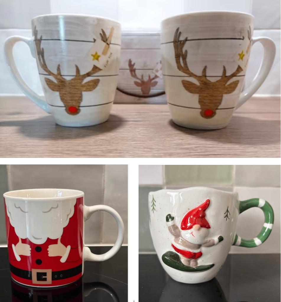 2x KERSTMOK Santa + geschenkset 2 kerstmokken Rudolf (nieuw), Ophalen of Verzenden, Nieuw