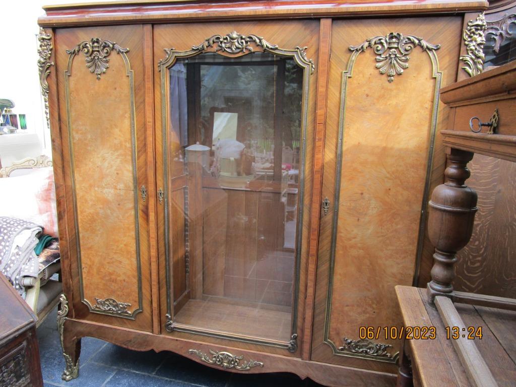vitrinekast of boekenkast marqueterie Louis XV stijl, Ophalen