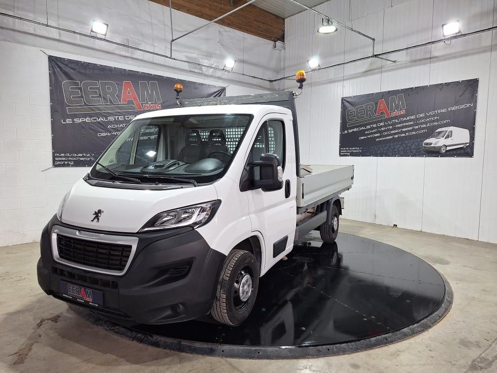 Peugeot Boxer plateau, Auto's, Peugeot, Stof, Wit, Grijs, 2 zetels