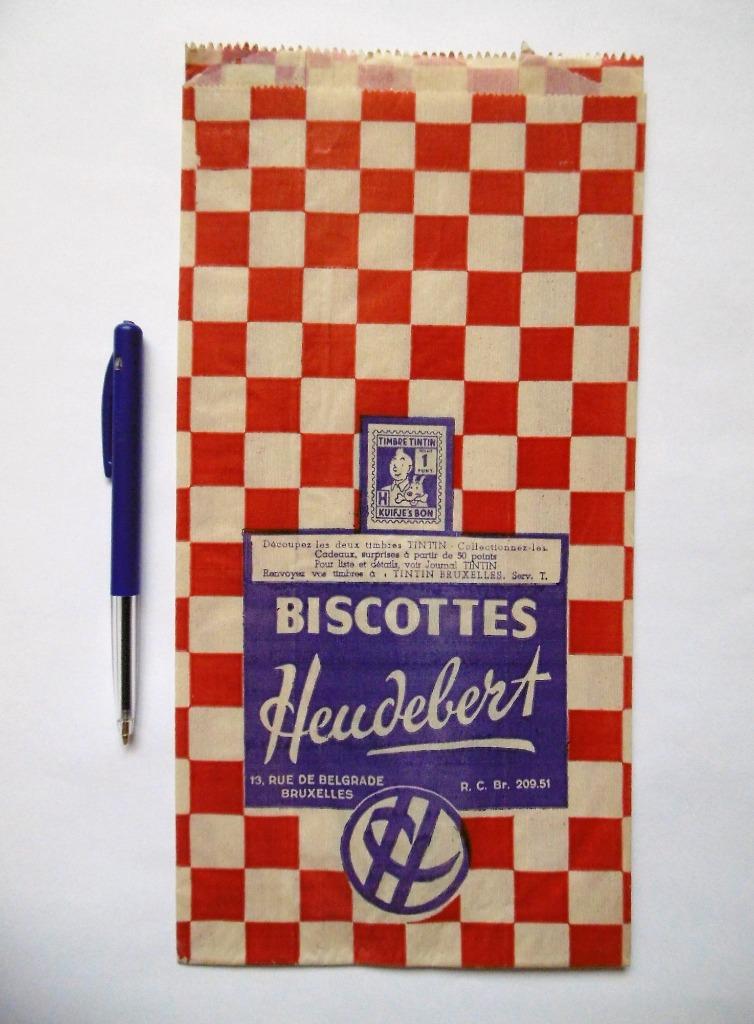 Sachet Heudebert fusée Tintin avec points - années 50 - Neuf, Eén stripboek, Nieuw, Ophalen of Verzenden, Hergé.