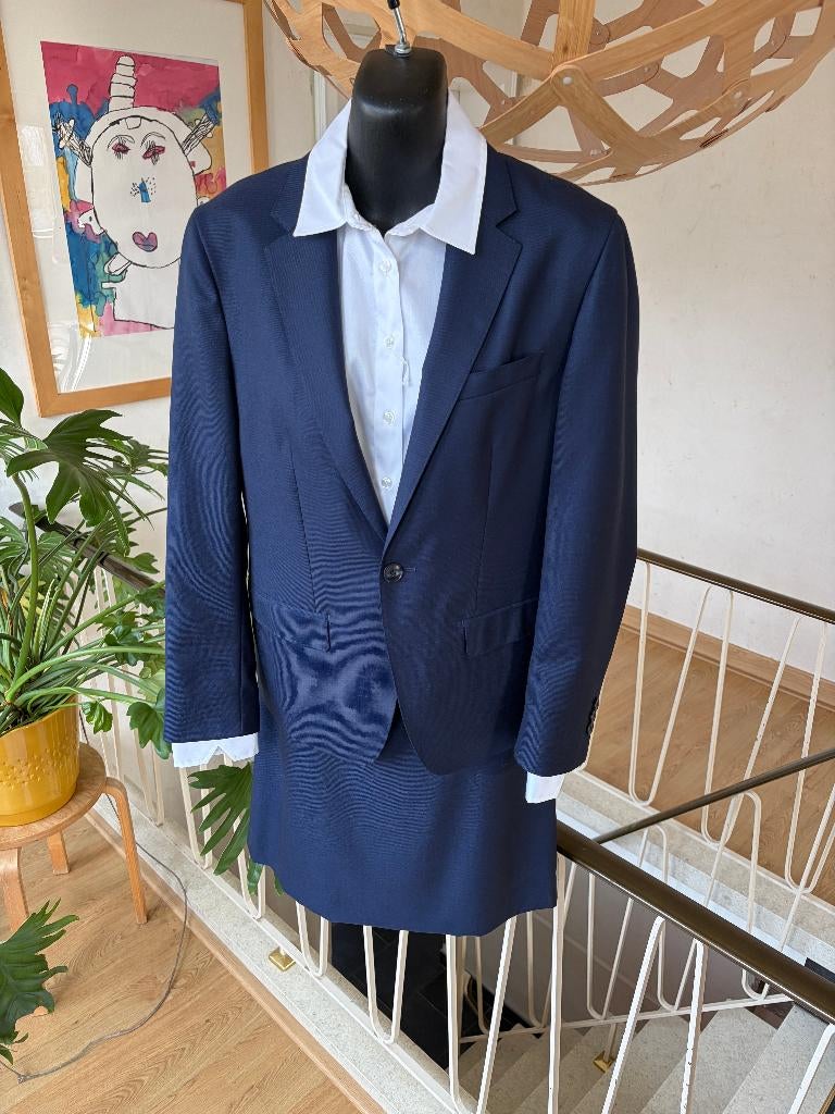 Misurato Tailoring donkerblauw mantelpakje, 38-40  nieuw, Kleding | Dames, Maat 38/40 (M), Kostuum of Pak, Blauw, Nieuw