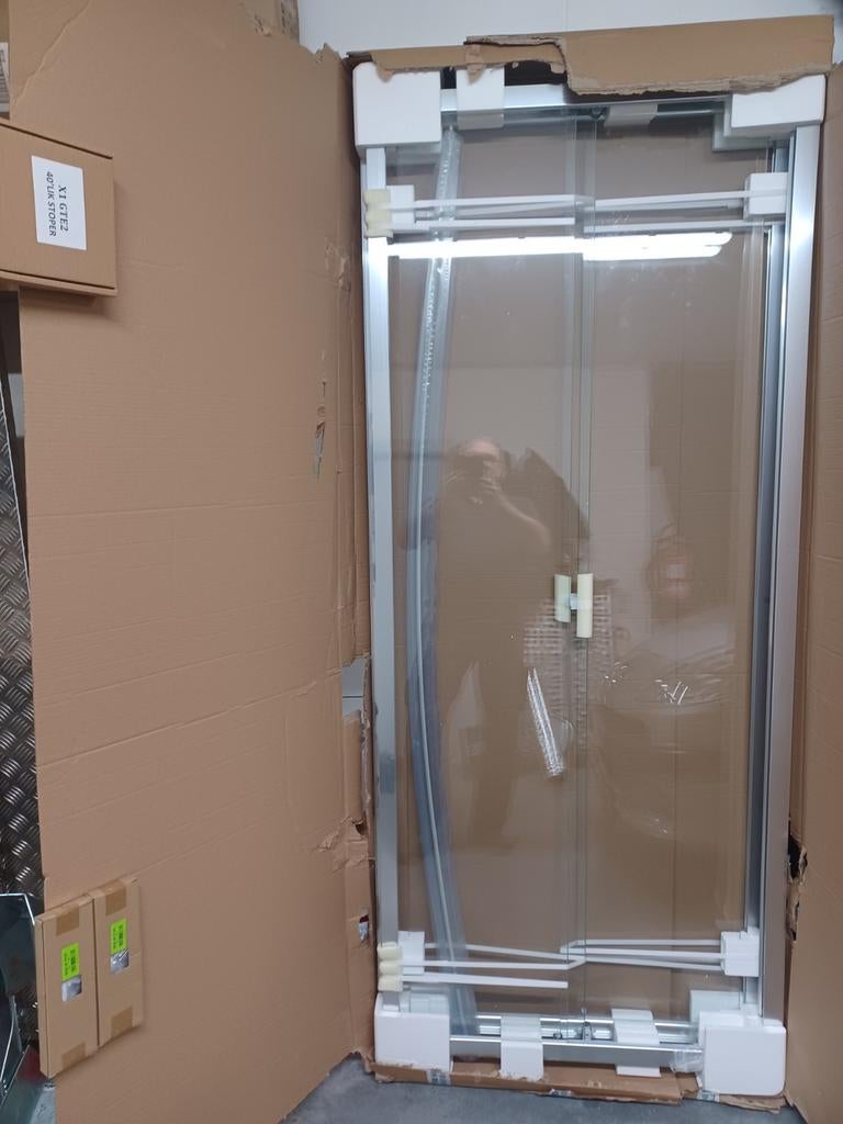 Huppe hoekinstap 90x90x1,80 nieuw, Doe-het-zelf en Bouw, Ophalen