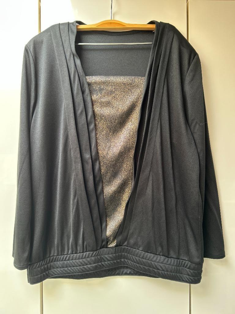 Blouse noire et dorée - Taille Unique *, Sans marque, Enlèvement ou Envoi, Comme neuf, Noir