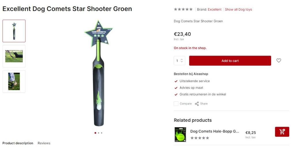 Dog Comets Star shooter, Dieren en Toebehoren, Hondenspeelgoed, Nieuw, Ophalen