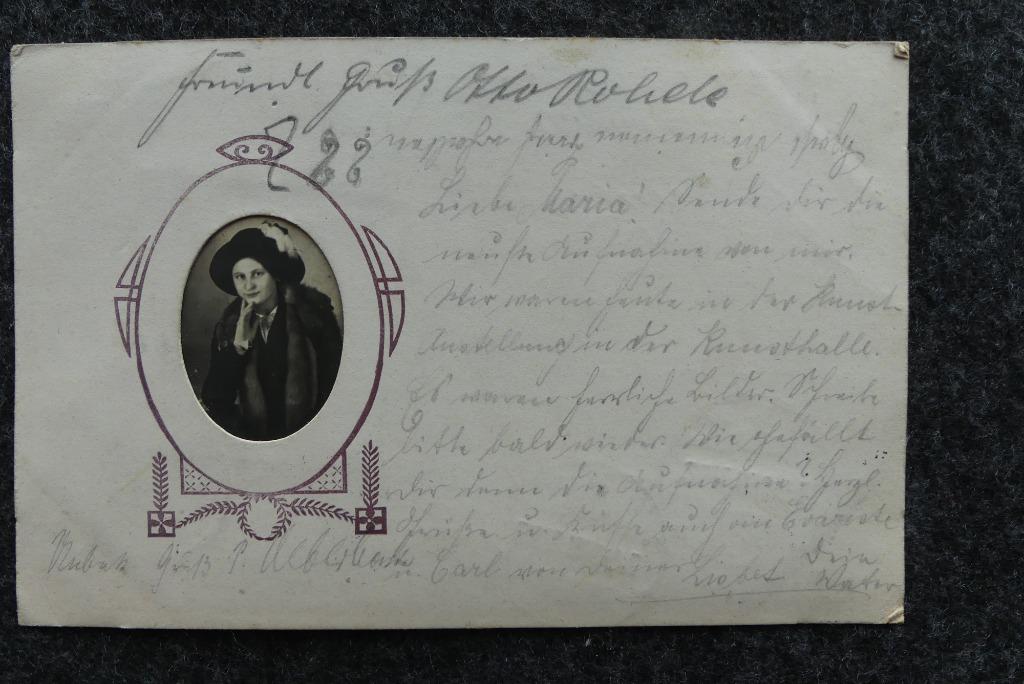 Postkaart 25/11/1912 portret van dame met hoed, Ophalen of Verzenden, Voor 1920, Gelopen, Klederdracht
