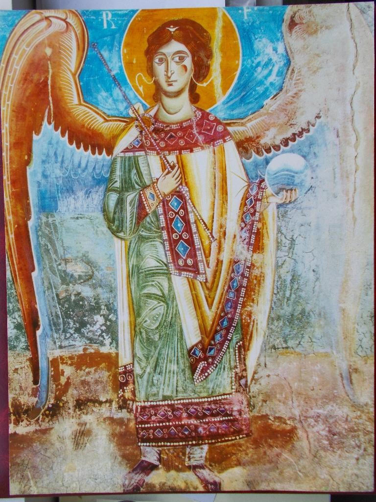 Poster Aartsengel Rafaël (fresco) 23 x 30 cm., Verzenden, Zo goed als nieuw, Rechthoekig Staand