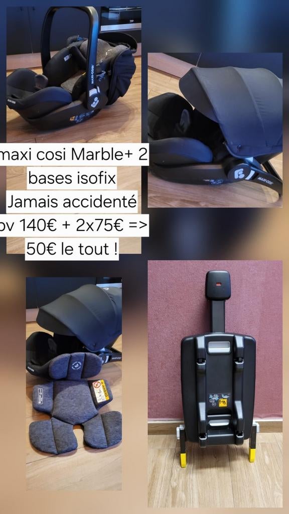 Siege auto maxicosi + 2 bases isofix, Enlèvement, Isofix
