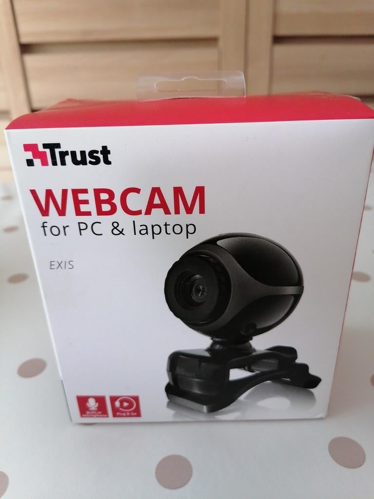 Trust Exis Webcam voor Pc en laptop, Neuf, Enlèvement ou Envoi, Micro, Trust
