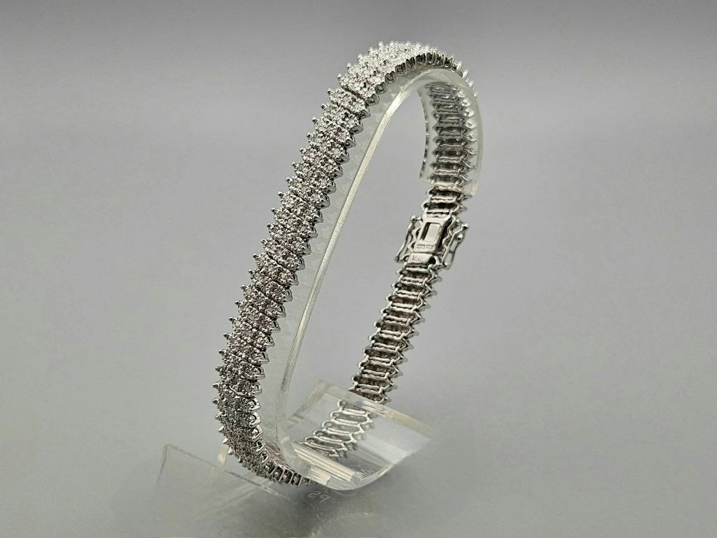 Wit Gouden Vintage armband met diamant ca: 1.50 ct. 2024/218, Wit, Ophalen of Verzenden, Zo goed als nieuw, Met edelsteen