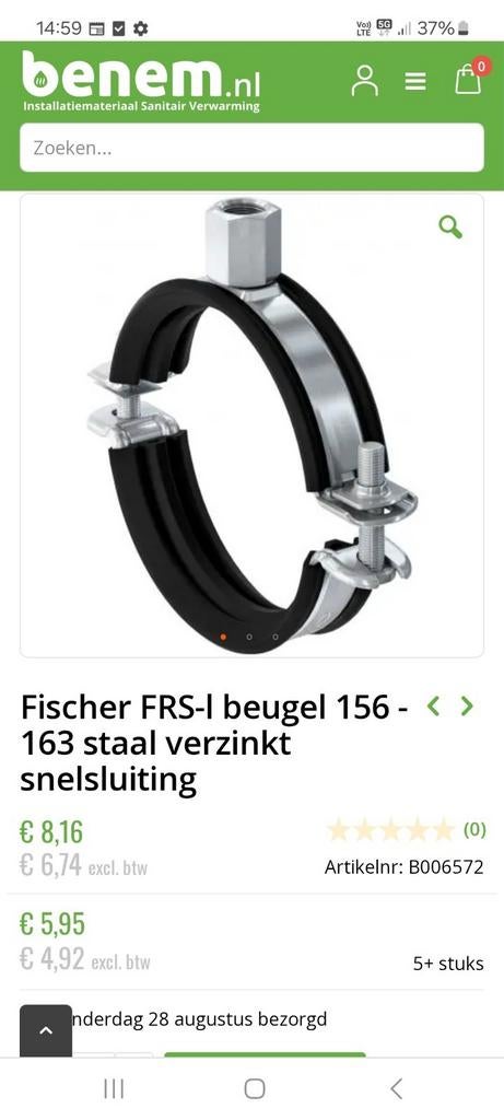Ophangbeugel voor diameter 160 rioolbuis 10 stuks, Doe-het-zelf en Bouw, Ophalen, Nieuw