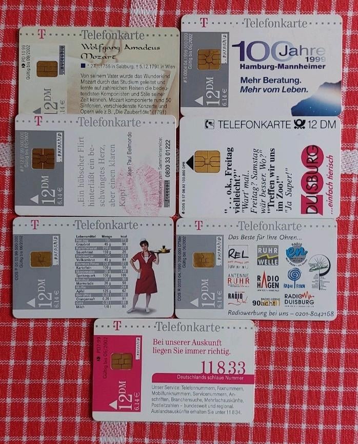 7 cartes téléphoniques Allemagne, Enlèvement ou Envoi