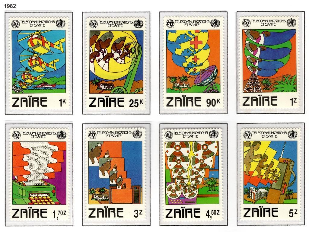 ZAIRE 1125/1132 MNH 1982 - Connexions à distance et santé, Enlèvement ou Envoi, Non oblitéré, Neuf