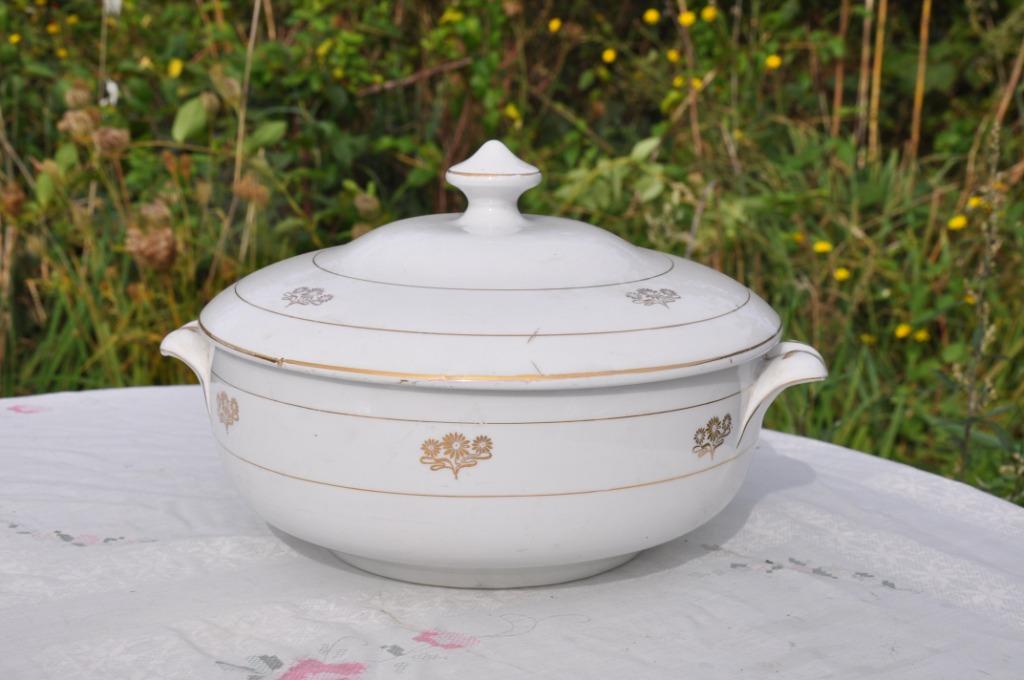 soupière boch ligne et fleur doré, Ophalen of Verzenden