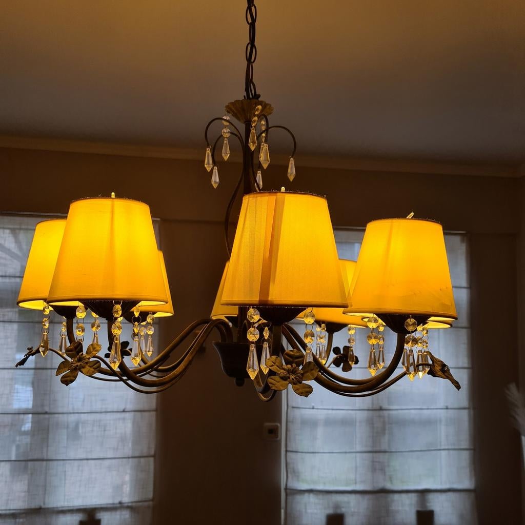 Kroonluchter met 8lampen, Huis en Inrichting, Ophalen of Verzenden, Gebruikt