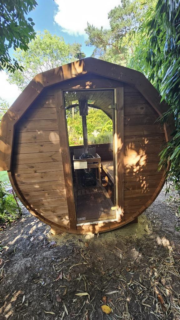 2M Barrel Sauna van Scandinavisch grenenhout, Envoi, Neuf, Finlandais ou Traditionnel, Sauna complet