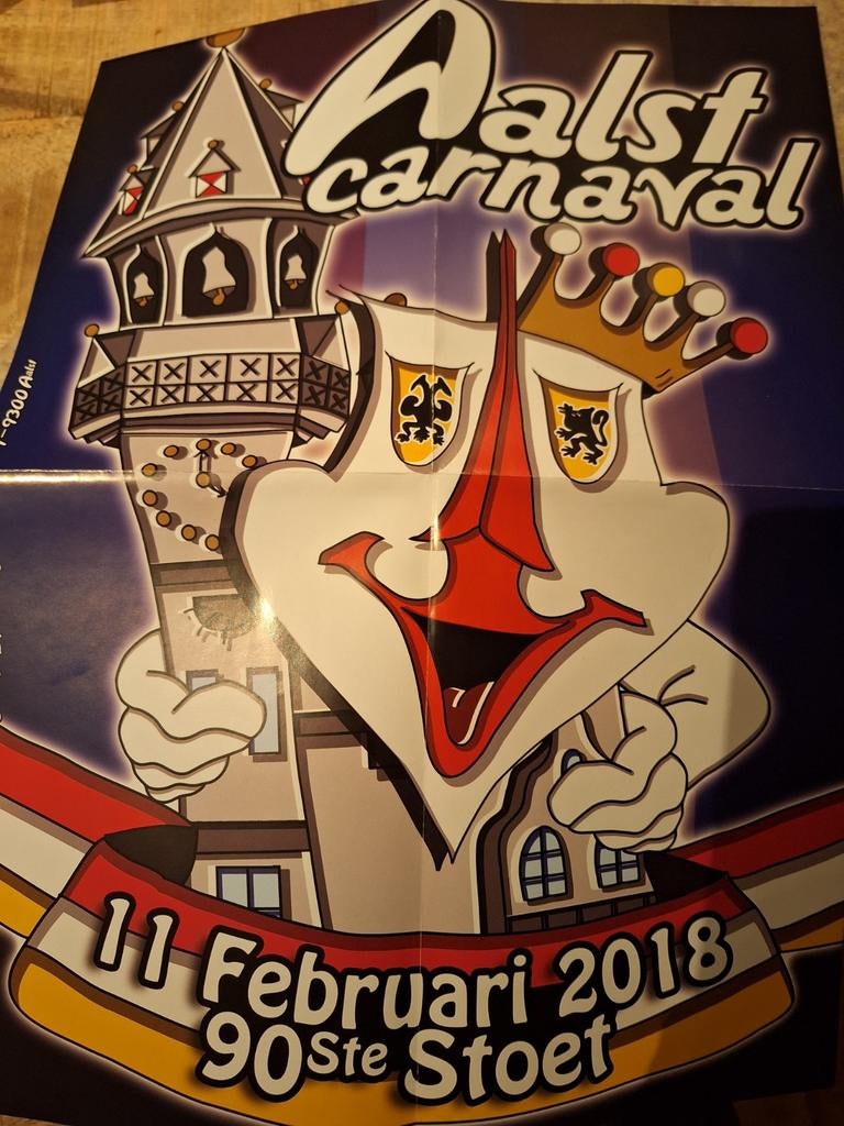 Affiche Aalst Carnaval 11 febr 2018,  90ste stoet, Ophalen