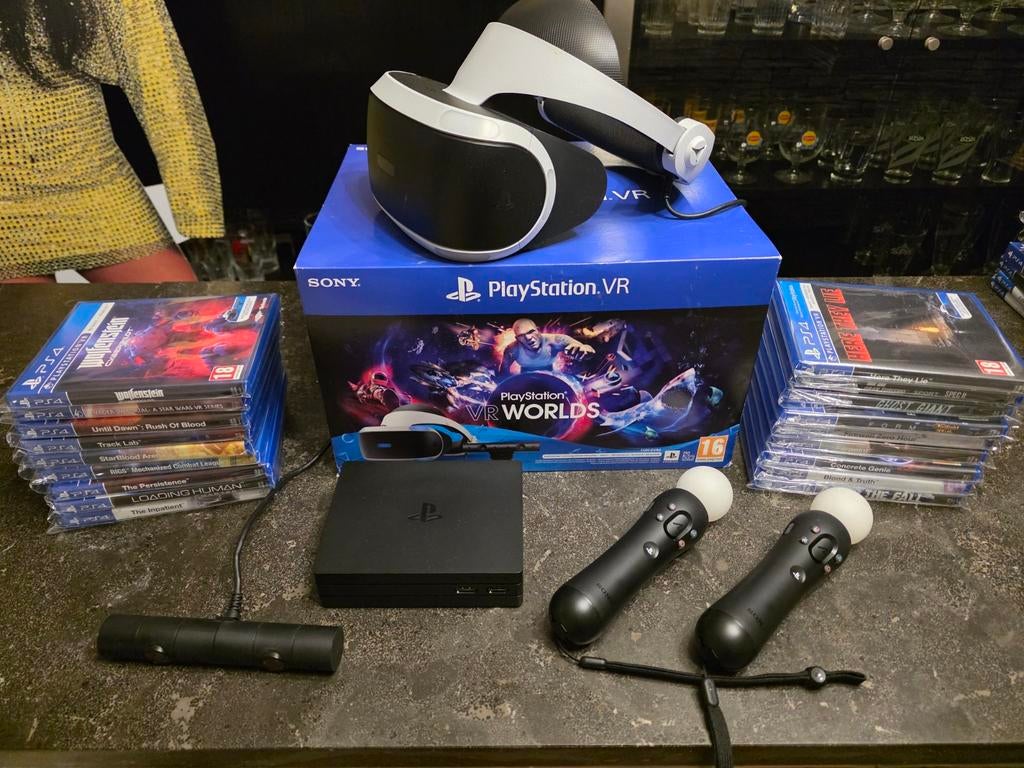 Olaystation VR + motion controllers + games, Consoles de jeu & Jeux vidéo, Virtual Reality, Enlèvement ou Envoi, Caméra