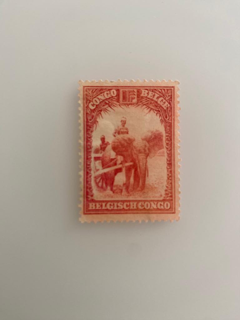 Timbre Poste Congo Belge 1 Fr Eléphant d'Afrique 1931 S Tamp, Sans timbre, Autre, Enlèvement ou Envoi, Sans gomme