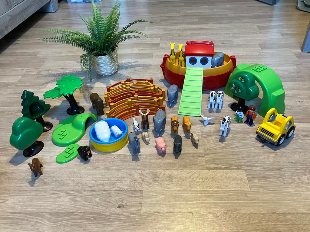 Playmobil 1-2-3 (arc van noah + dierenset), Ophalen, Zo goed als nieuw