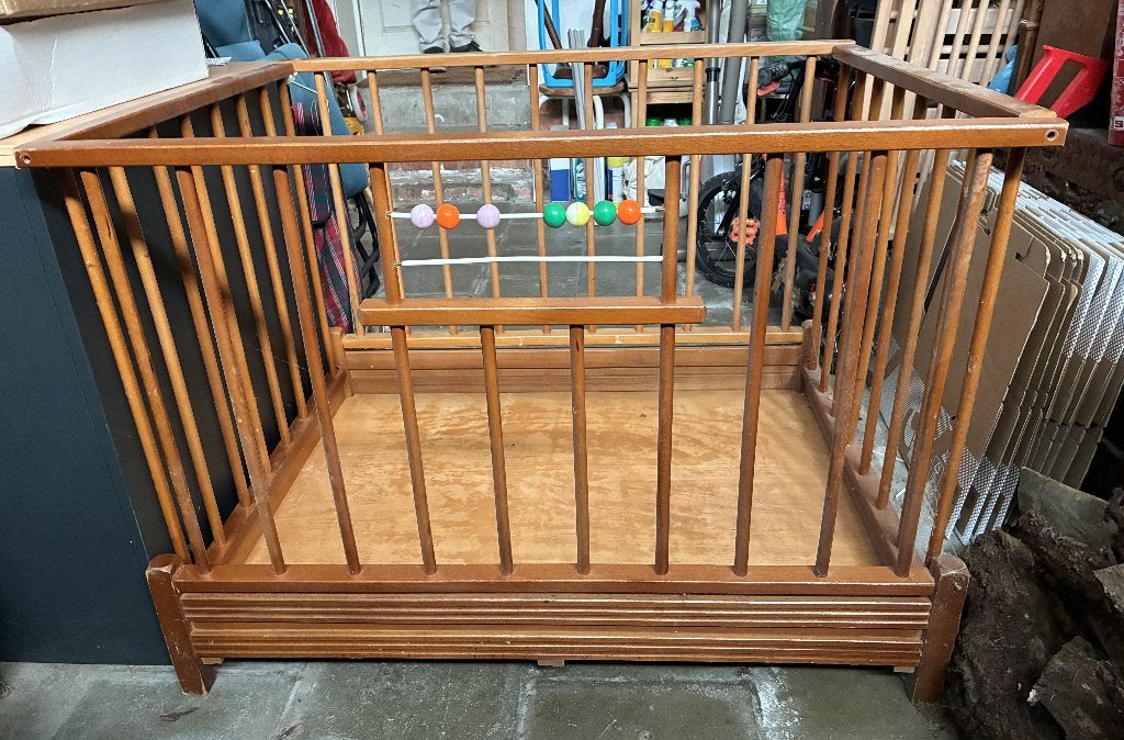 Opvouwbare park van massief hout voor kinderen, Kinderen en Baby's, Ophalen, Gebruikt, Rechthoekig