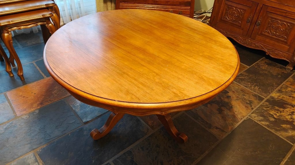 salon tafel antiek hout, 50 – 75, Gebruikt, Rond, 50 tot 100 cm
