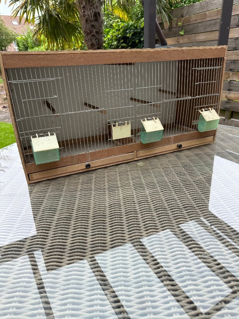 Vogelkooi met lade, Ophalen, Gebruikt, Hout, Vogelkooi