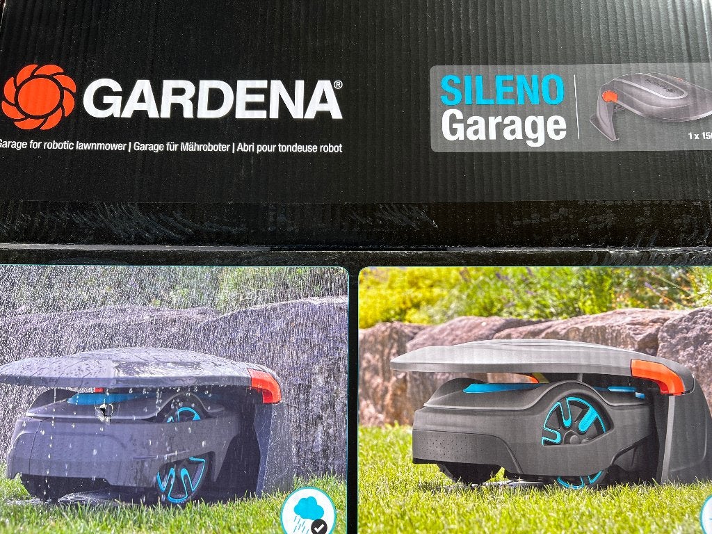 Gardena robotmaaier garage met draad en montage pinnen, Ophalen, Nieuw, 20 tot 25 cm, Gardena