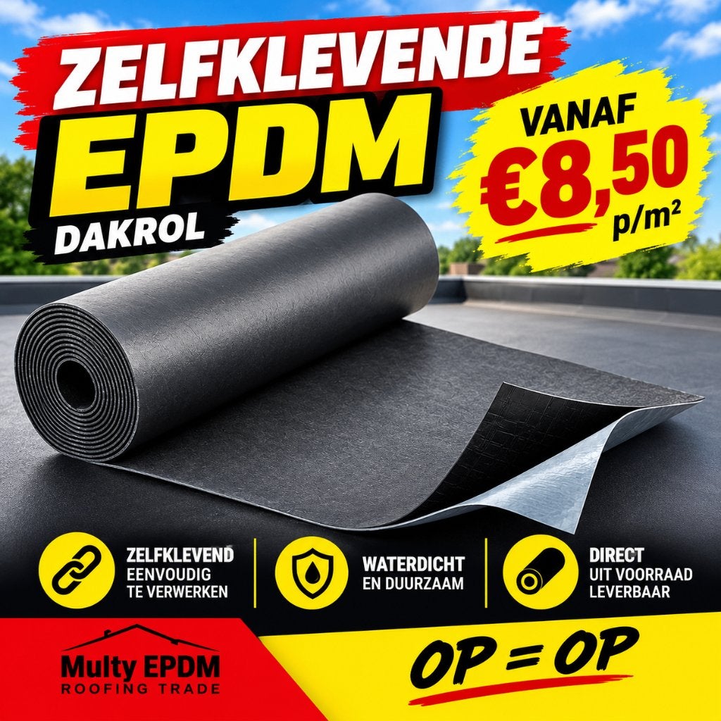 ZELFKLEVENDE EPDM 1,30 MM – VANAF € 8,50 m, Ophalen, Overige materialen, Zwart, Nieuw