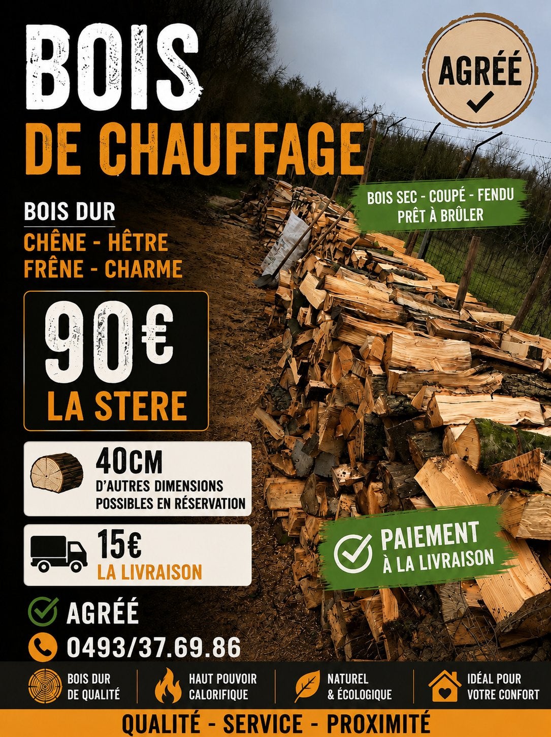 Bois de chauffage, Enlèvement