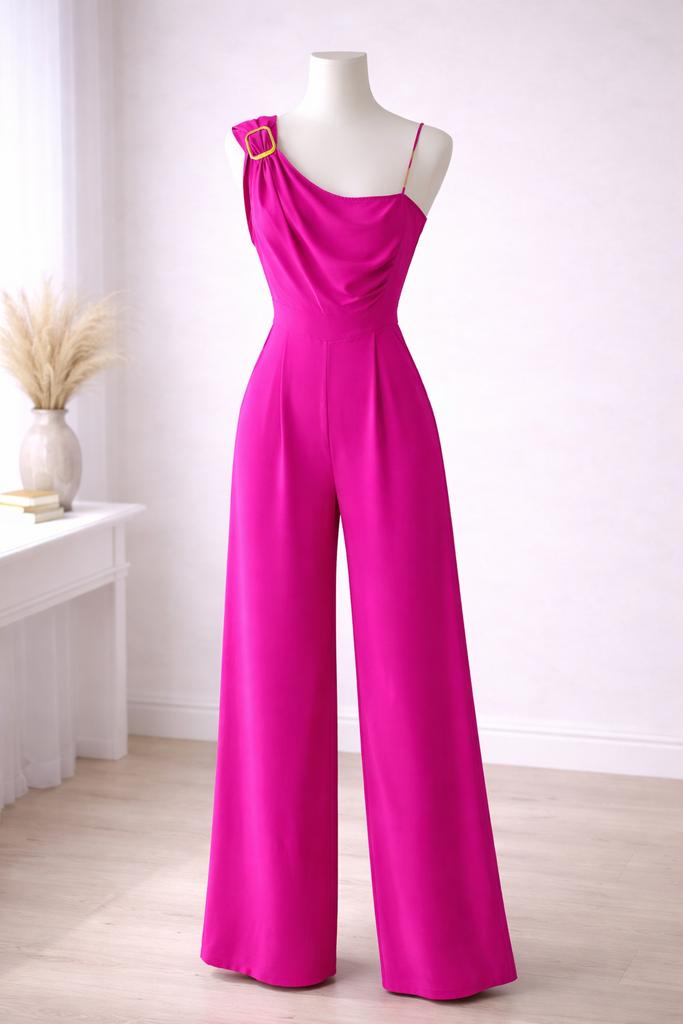 Zara fuchsia jumpsuit XS  one shoulder – nieuw met label, Vêtements | Femmes, Combinaisons, Comme neuf, Taille 34 (XS) ou plus petite