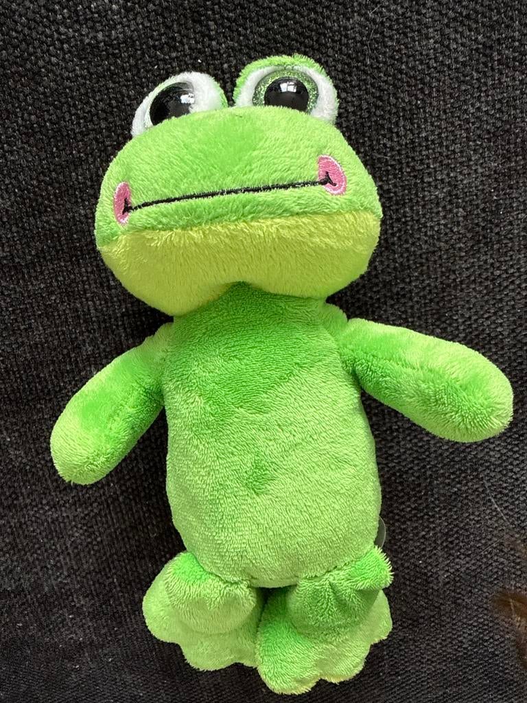 Peluche grenouille verte - peluche toute douce, Comme neuf, Enlèvement, Petit (moins de 20 cm), Grenouille