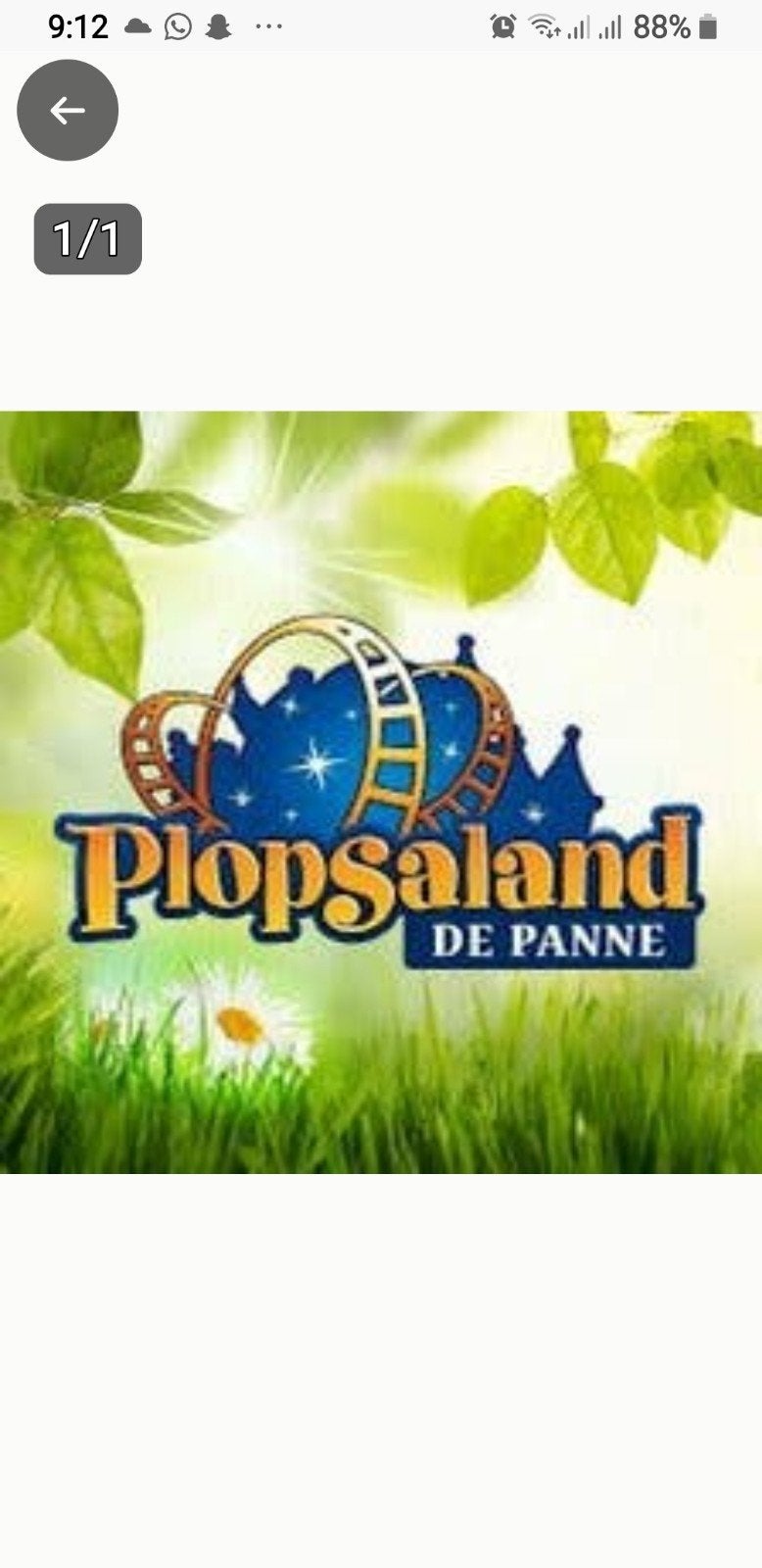 plopsaland de panne 1 ticket geldig tot 27.10.2026, Ophalen of Verzenden
