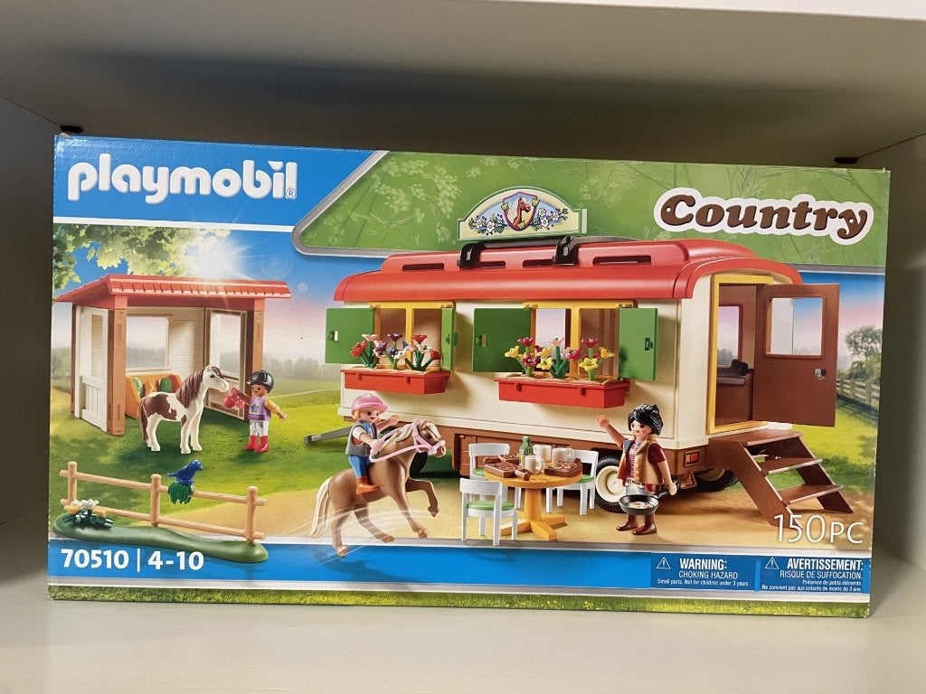 Remorque Playmobil pour poney camp - comme neuve, Enlèvement ou Envoi, Comme neuf, Kit complet, Autres types