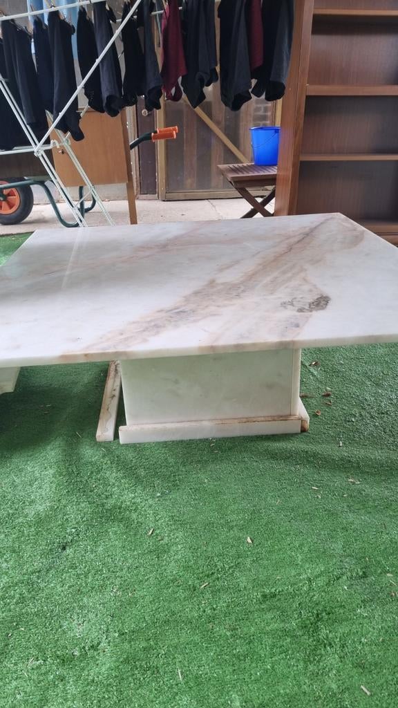 Marmeren salontafel, Ophalen, Gebruikt, 100 tot 150 cm, 50 tot 75 cm
