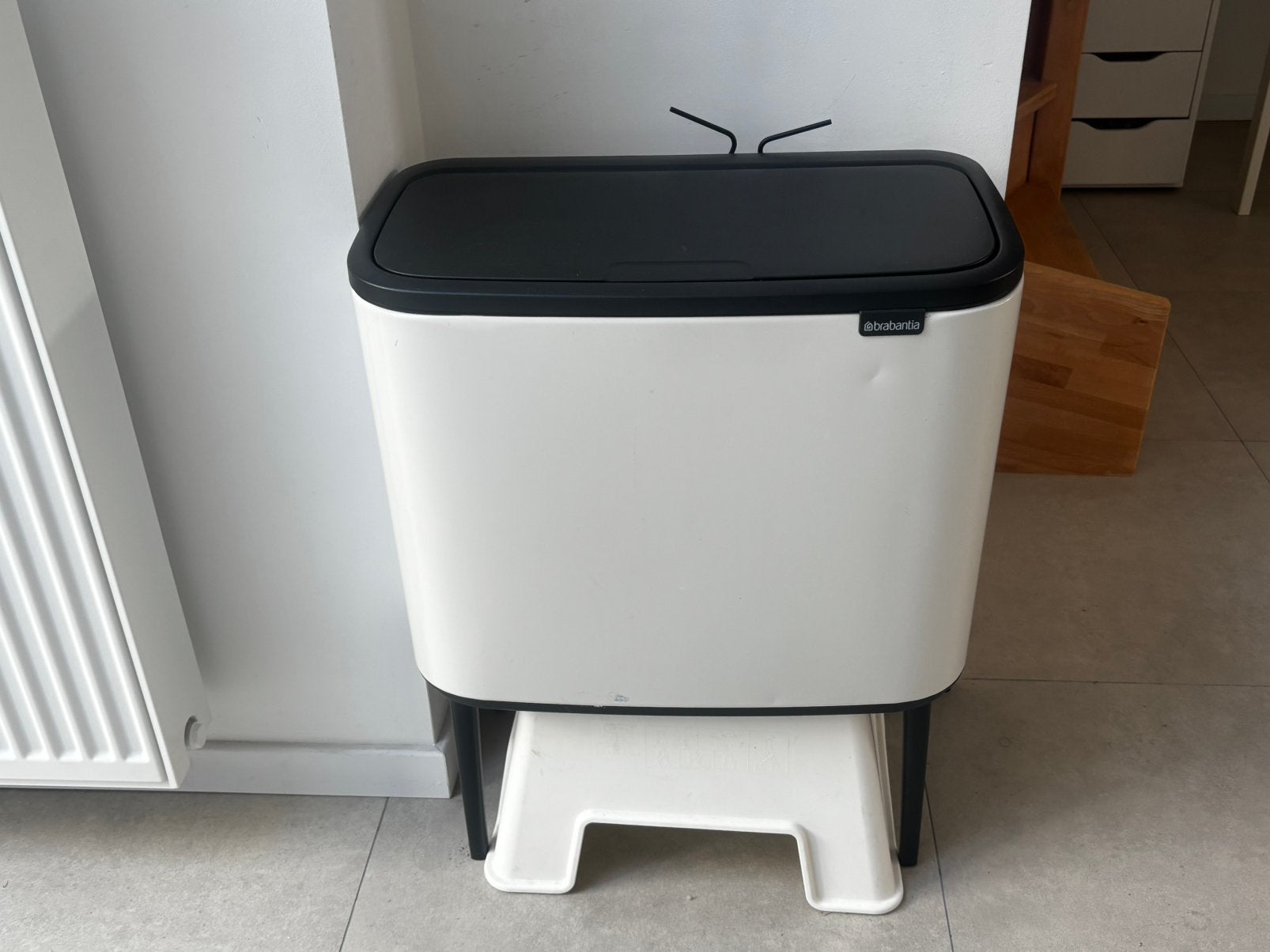 Vuilbak Brabantia (wit) - 23 + 11 l - met soft touch opening, Ophalen, Zo goed als nieuw, 50 – 75