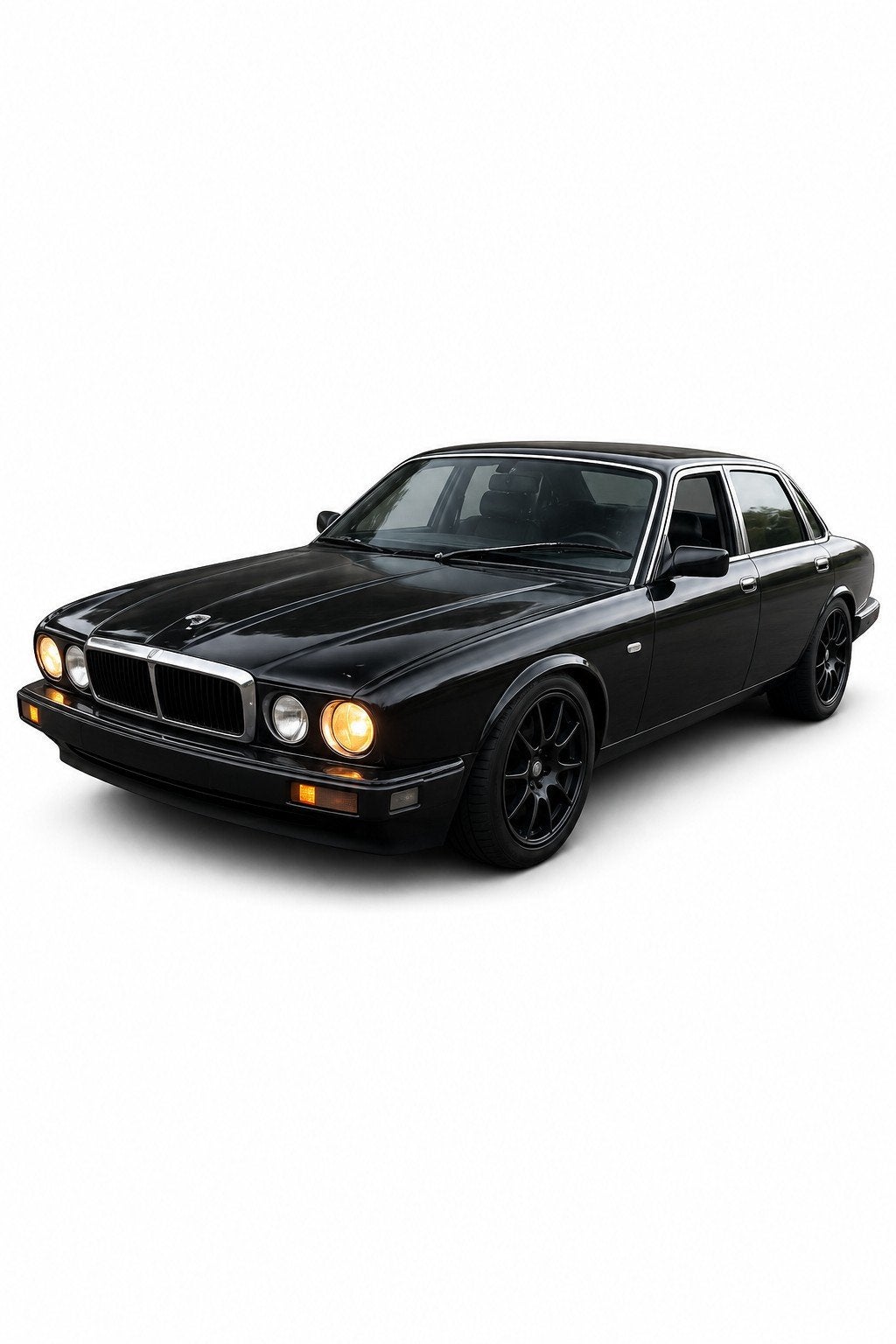 Jaguar XJ6 1989 oldtimer tripel black met sterrenhemel!, Auto's, Elektrische ramen, Leder, Elektrisch, Particulier