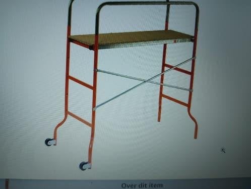Stelling steiger bijvoor klus schilder H 146 X B 120 X D 40, Ophalen, Zo goed als nieuw, Ladder, Opvouwbaar of Inschuifbaar