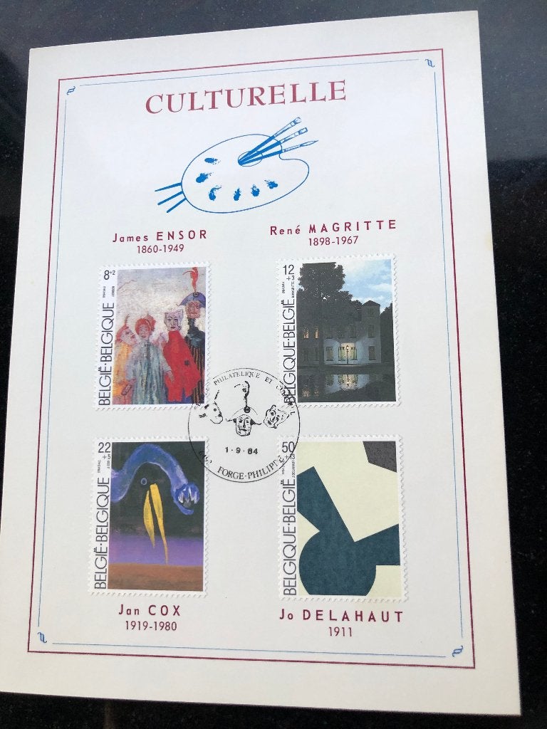 Set Belgische Filatelie & Kunst Sony Stamps 1984 & ONIG 1969, Ophalen, Met stempel, Kunst, Gestempeld