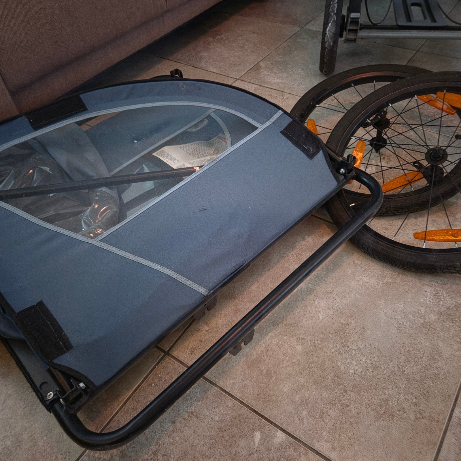 fietskar voor kindjes, Ophalen