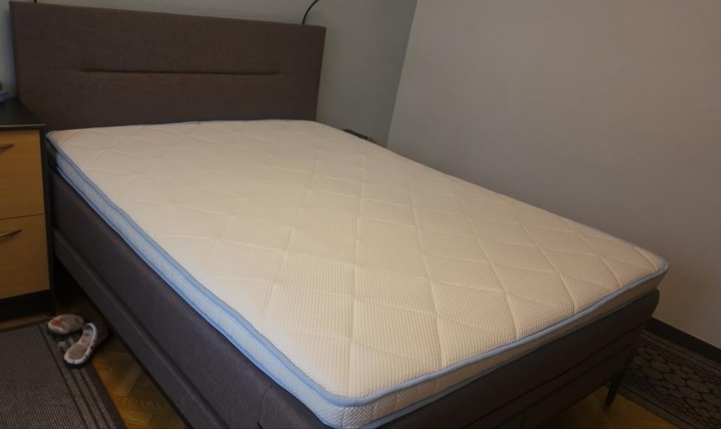 Boxspring Bed, Ophalen, Bruin, Tweepersoons, Zo goed als nieuw