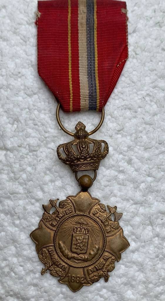 Medaille, GH Luxemburg, Feuerwehr verband landes 1882 (Kroon, Verzamelen, Ophalen of Verzenden, Landmacht, Lintje, Medaille of Wings