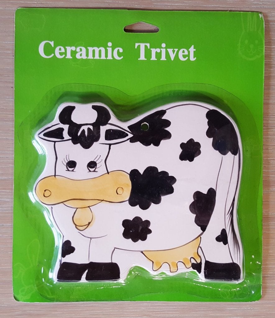Dessous-de-plat Céramique Animal Vache - Vintage 90s Sample, Neuf, Multicolore, Enlèvement ou Envoi, Dessous de plat