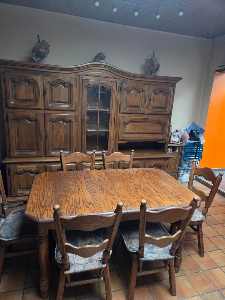 Meuble,table et chaises, Enlèvement, Utilisé, Brun, Bois