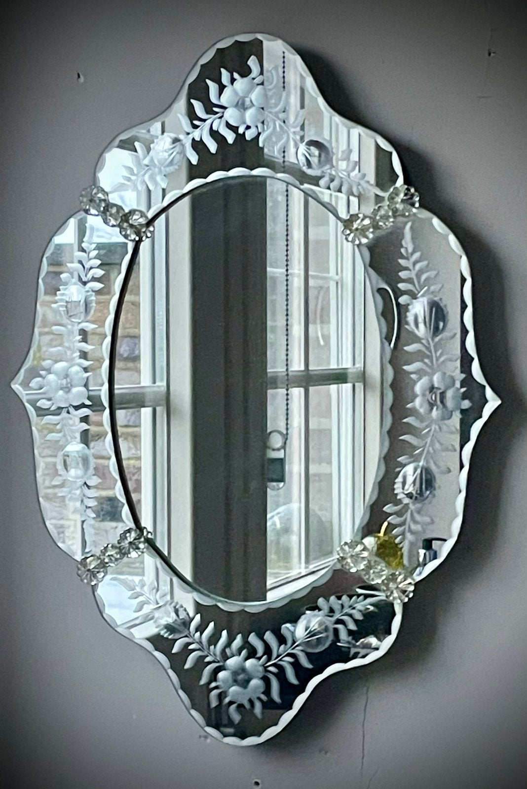 Miroir victorien, Moins de 100 cm, Comme neuf, Enlèvement, Ovale
